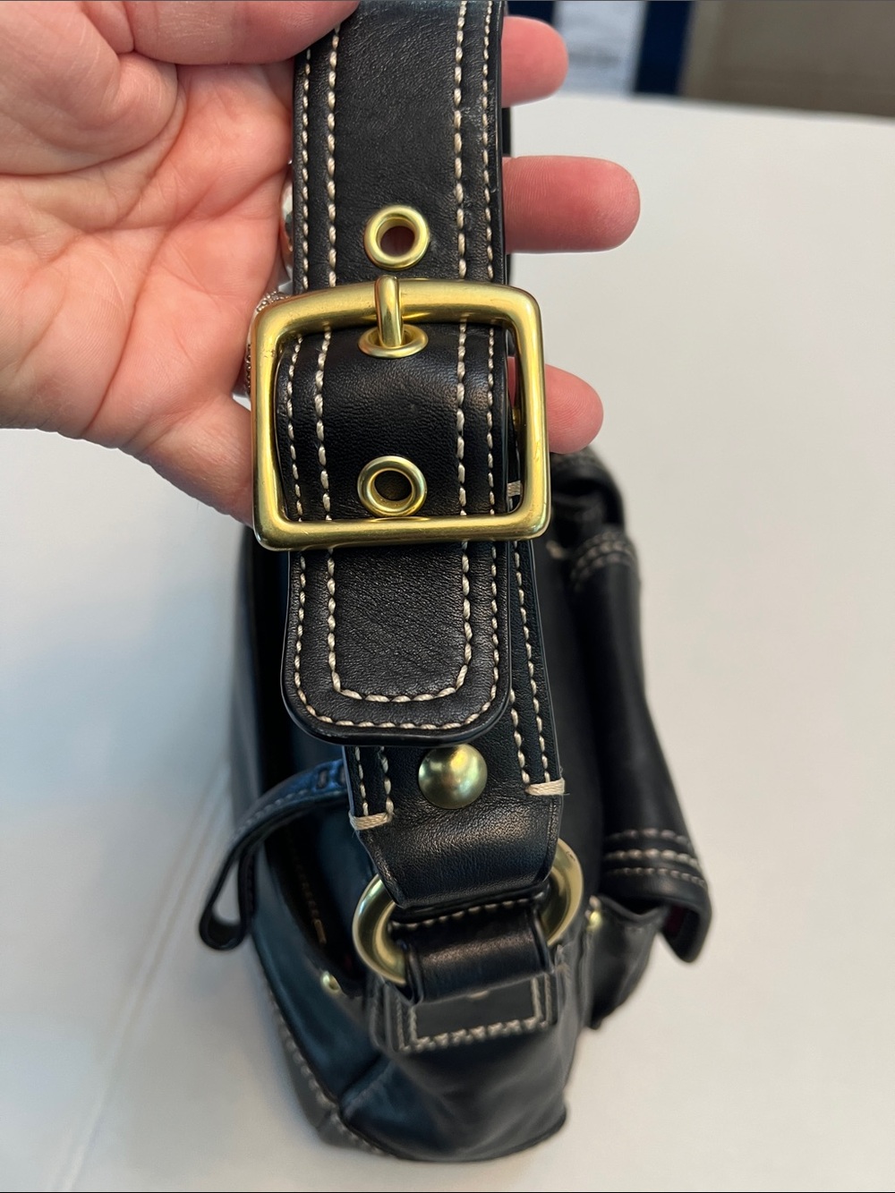 COACH LEGACY 65th ANNIVERSARY BLACK DOUBLE TURNLOCK F12868 Y2K SHOULDER BAG - Picture 3 of 16